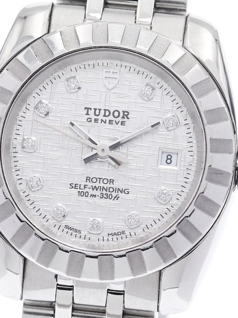 Tudor Classic Date 22010 10p Diamond Silver Dial Automatic Ladies Watch942975